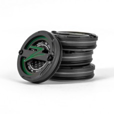 5-Piece Centercaps | Matte Gunmetal + Green Z + Carbon Fibre Inlay