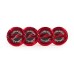 5-Piece Centercaps | Candy Red + Black Z + Carbon Fibre Inlay